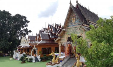 วัดศรีมงคล ศิลปะล้านนา วิวทุ่งนาเขียวขจี จังหวัดน่าน